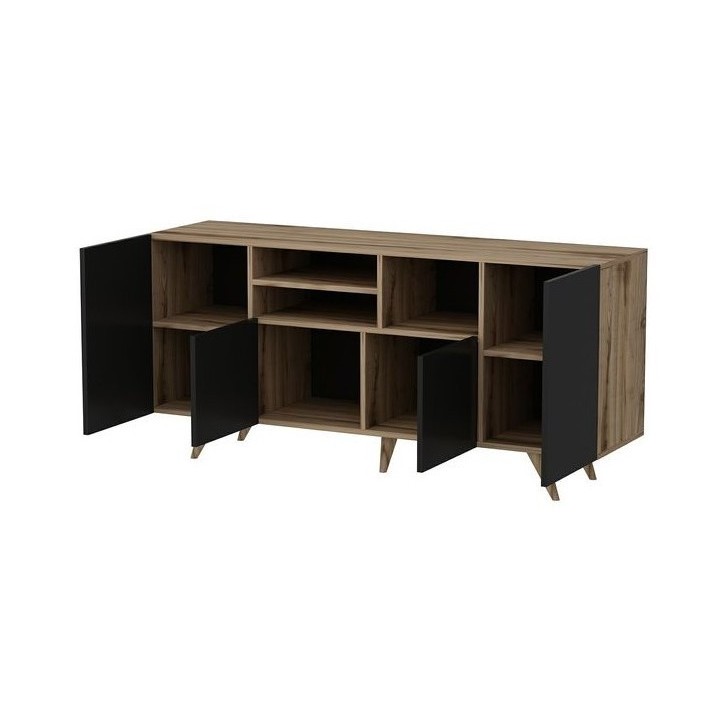 Buffet 4 portes SANSA 160 cm noir