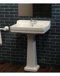 Vasque avec colonne NEOCLÁSSICA COMPACT moyenne blanc