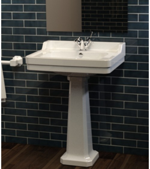 Vasque avec colonne NEOCLÁSSICA COMPACT moyenne blanc