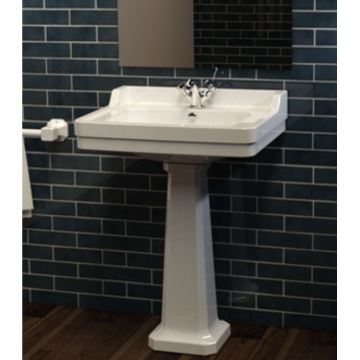 Vasque avec colonne NEOCLÁSSICA COMPACT moyenne blanc