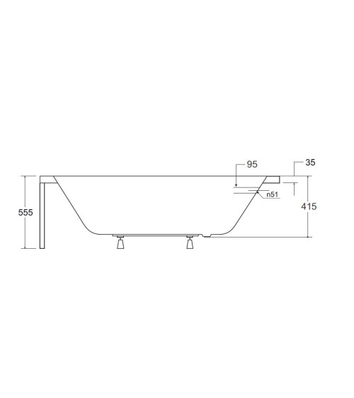 Vasca TRINITA con pannello 150/160/170 x 75