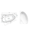 Baignoire d'angle NOVA 140/155/170cm Gauche avec tablier