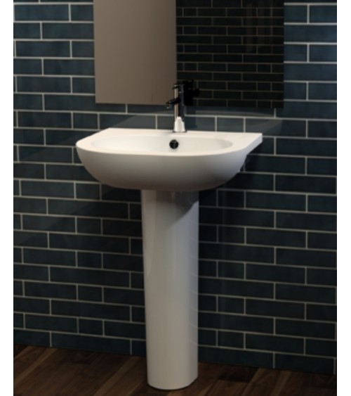 Vasque avec colonne OPUS COMPACT moyenne blanc