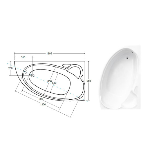 Baignoire EWA 134x134 cm , baignoire, salle de bain design
