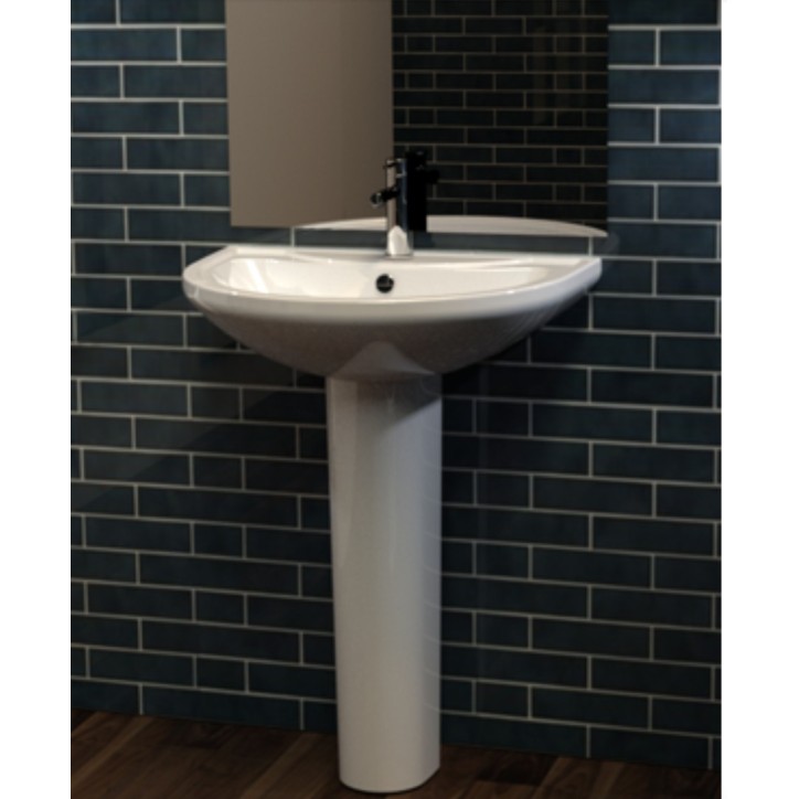 Vasque avec colonne OCEANUS COMPACT blanc