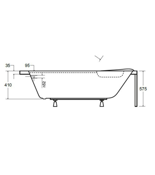 Vasca d'angolo DELFINA 166 X107CM lato destro, con pannello
