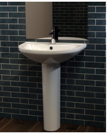 Vasque avec colonne OCEANUS COMPACT moyenne blanc