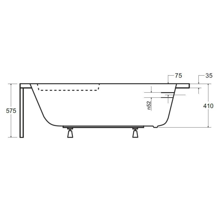 CORNEA Eckbadewanne 140x80 cm links mit Schürze