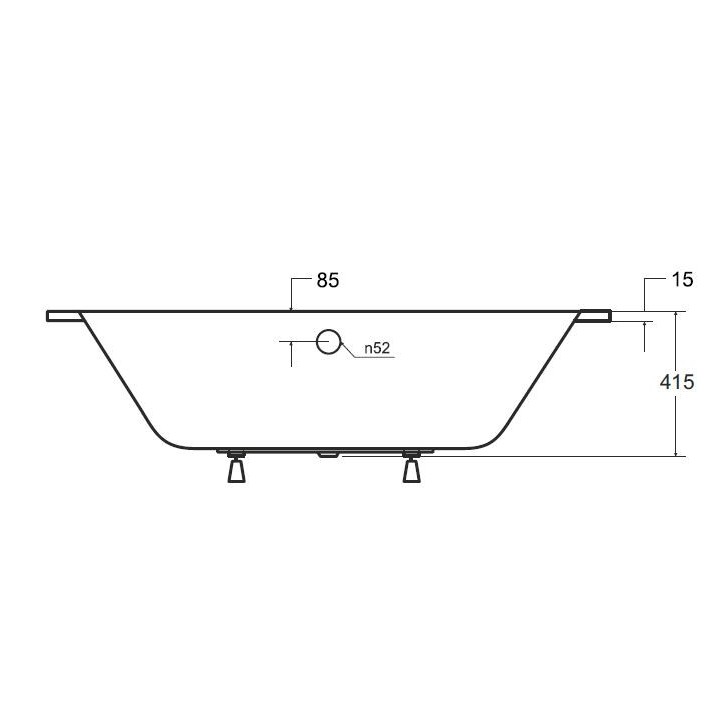 VITAL slank ligbad 150/160/170/180 cm