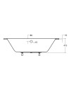 VITAL Vasca da bagno slim da incassare 150/160/170/180 cm
