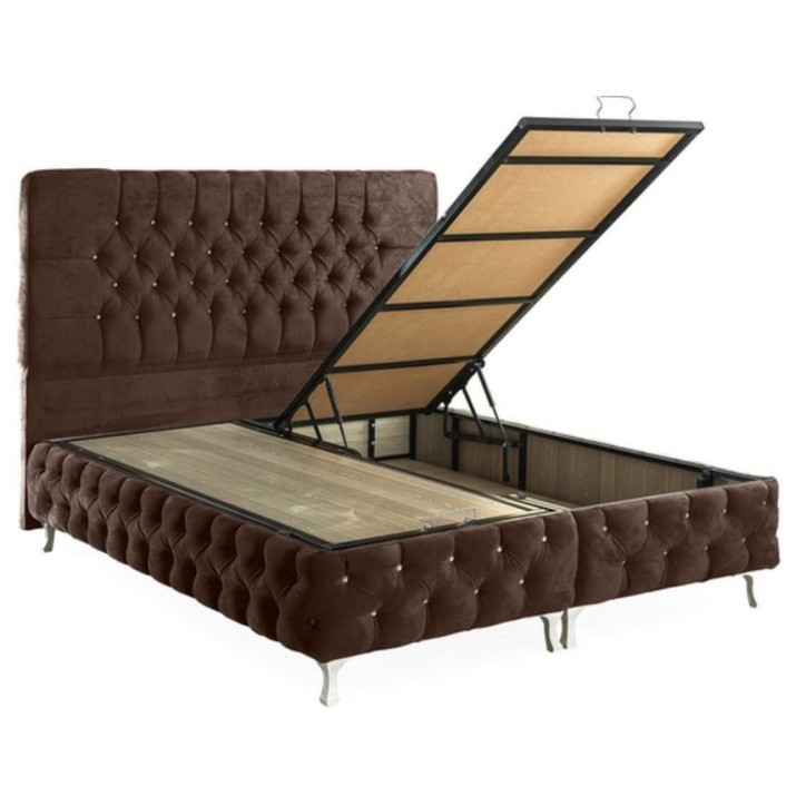 copy of LIT coffre CAPPY café + matelas et tête de lit inclus 90/160x200 cm