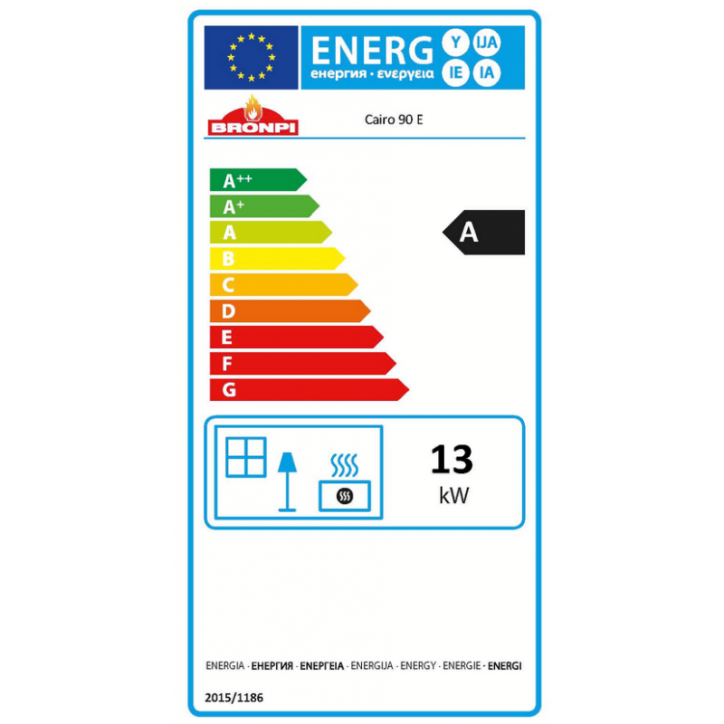 Lareira embutida BOMA, a lenha, lado direiro,13 KW com turbina, 2 ventiladores de recuperação ​