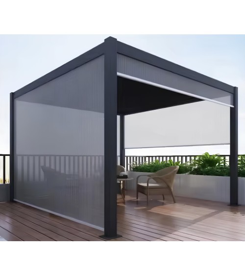 Pergola 3x3m Patrice en aluminium avec 2 stores