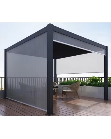 Pergola 3x3m Patrice en aluminium avec 2 stores