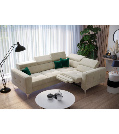 Canapé d'angle convertible ANDRE 202 x 85 cm en plusieurs couleurs