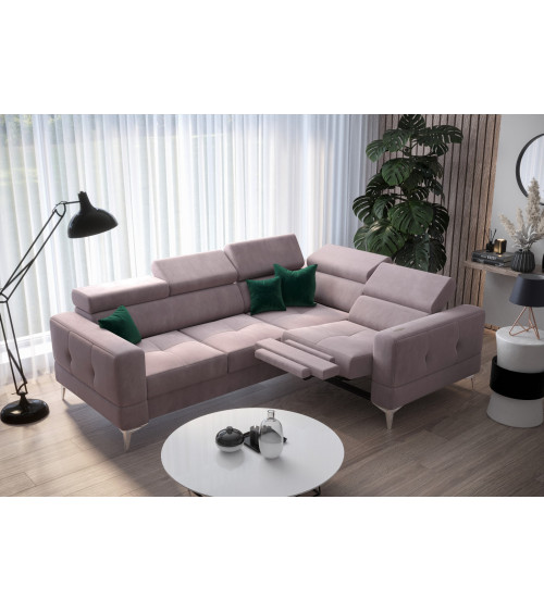 Canapé d'angle convertible ANDRE 202 x 85 cm en plusieurs couleurs