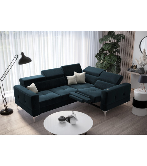 Canapé d'angle convertible ANDRE 202 x 85 cm en plusieurs couleurs