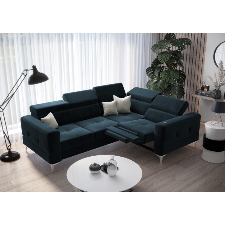 Sofá de canto conversível TOSCANIA 250 x 185 cm em varias cores