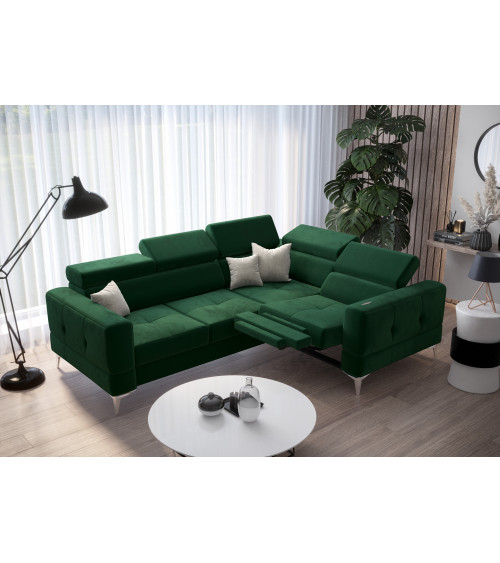 Canapé d'angle convertible ANDRE 202 x 85 cm en plusieurs couleurs