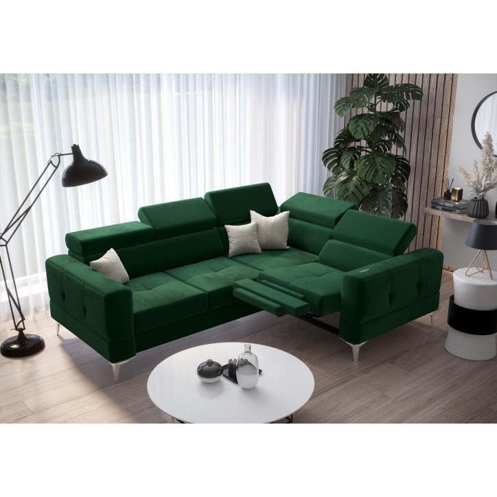 Sofá de canto conversível TOSCANIA 250 x 185 cm em varias cores