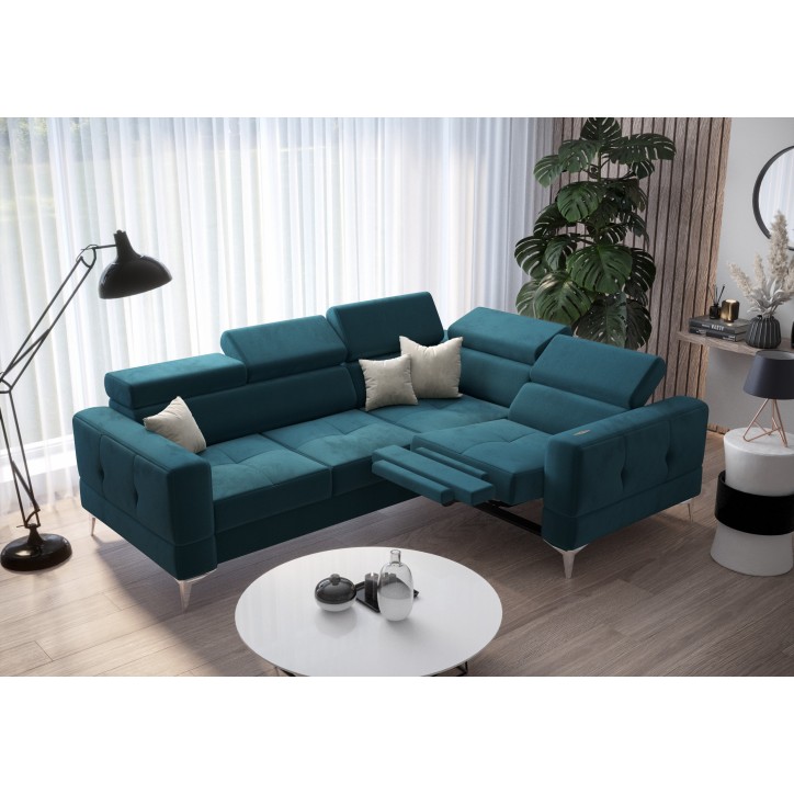 Sofá de canto conversível TOSCANIA 250 x 185 cm em varias cores
