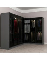 Roupeiro de canto antracite con LED's