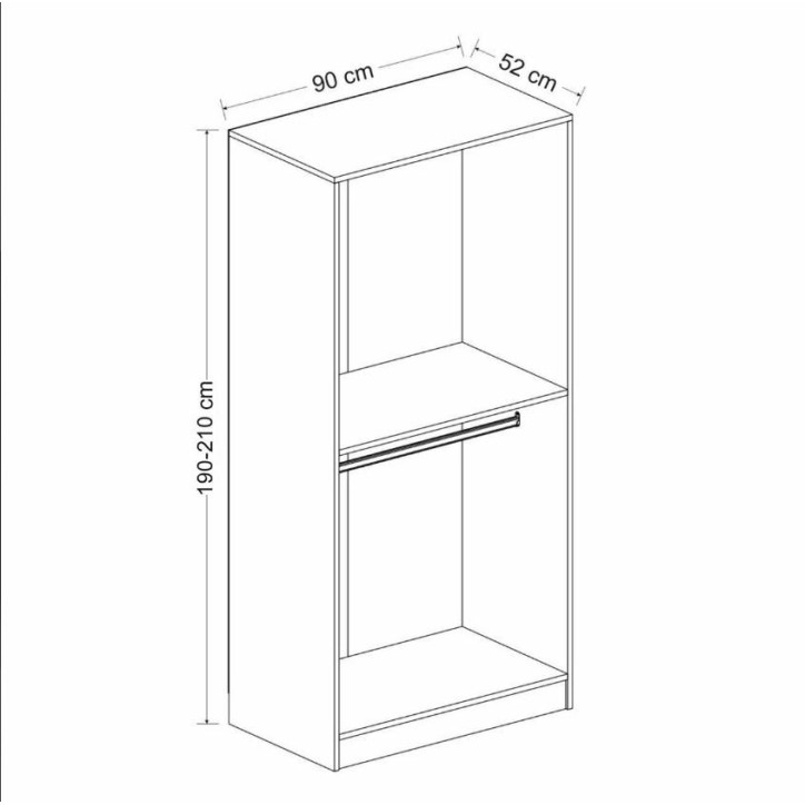 Armário 2 portas com vidro com LEDs - Branco/Preto