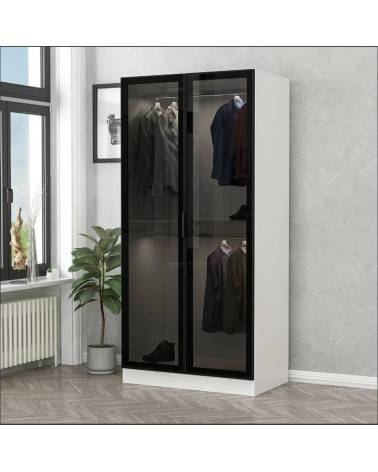 copy of Armoire 2 Portes Vitrées - Anthracite/Noir