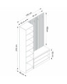 Armoire 3 Portes et 3 tiroirs blanc 135x200 cm
