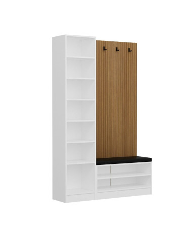 Armoire 3 Portes et 3 tiroirs blanc 135x200 cm