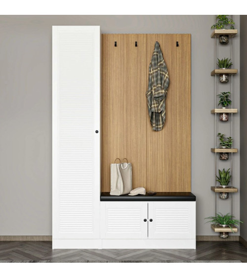 Armario con 3 puertas y 3 cajones blanco 135x200 cm
