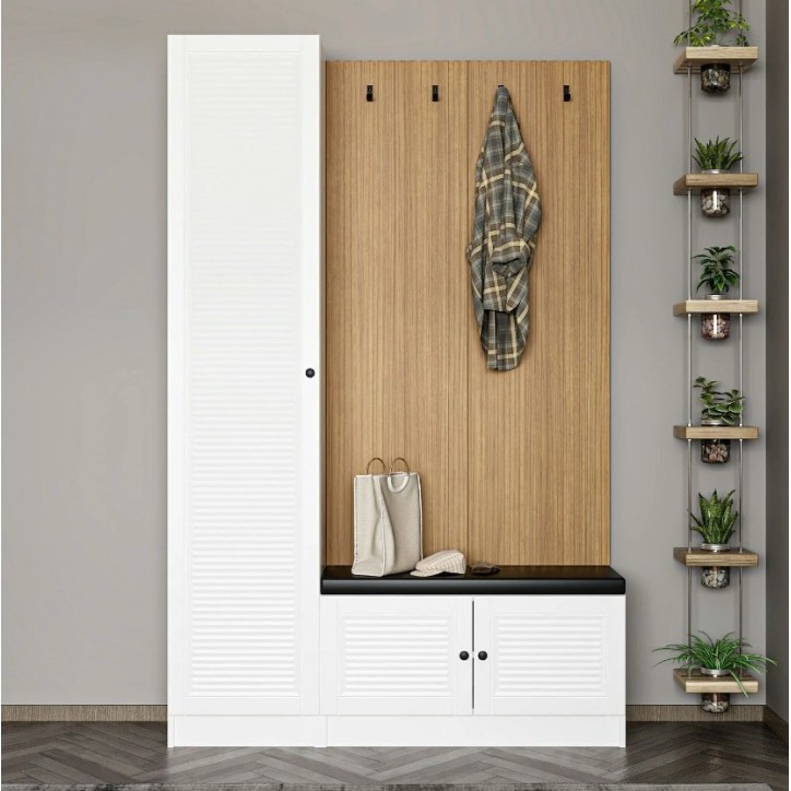 Armoire 3 Portes et 3 tiroirs blanc 135x200 cm Armoire 3 Portes et 3 tiroirs blanc 135x200 cm