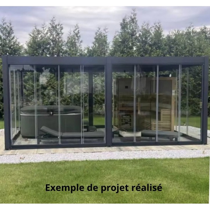 Pergola vitrée Ali - 4x3m en aluminium Pergola vitrée Ali - 4x3m en aluminium