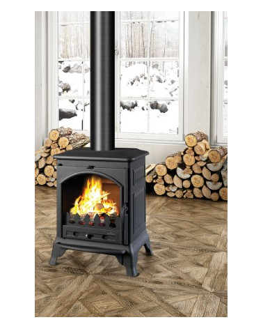 Poêle à bois en fonte côtés en verre 14 kW MARACAY fabrication européenne sur notre boutique en ligne