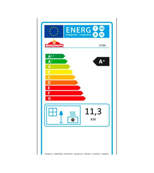 Estufa de leña de hierro fundido ETNA de 14 kW