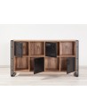 Buffet 4 portes et 4 niches COSMO 164 cm noir et bois