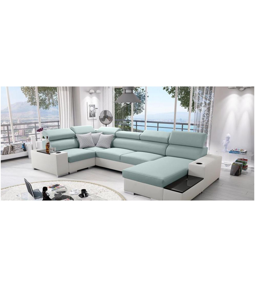 Canapé d'angle convertible PERSEO IV MINI II 205 x 170 cm en plusieurs couleurs