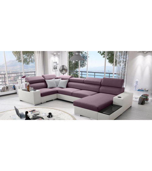 Canapé d'angle convertible ANDRE 202 x 85 cm en plusieurs couleurs