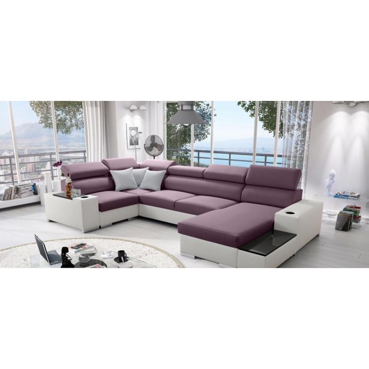 Sofá de canto conversível PERSEO IV MINI 205 x 170 cm em varias cores