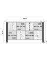 Buffet 4 portes et 4 niches COSMO 164 cm noir et bois