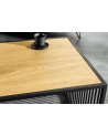 table basse ARCHITECTURE 100 cm au style chêne sauvage et verre fumé