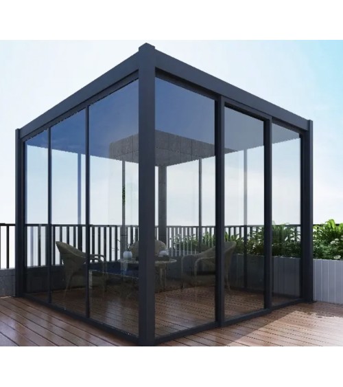 Pergola / Veranda Alexia en verre 3x3m en aluminium