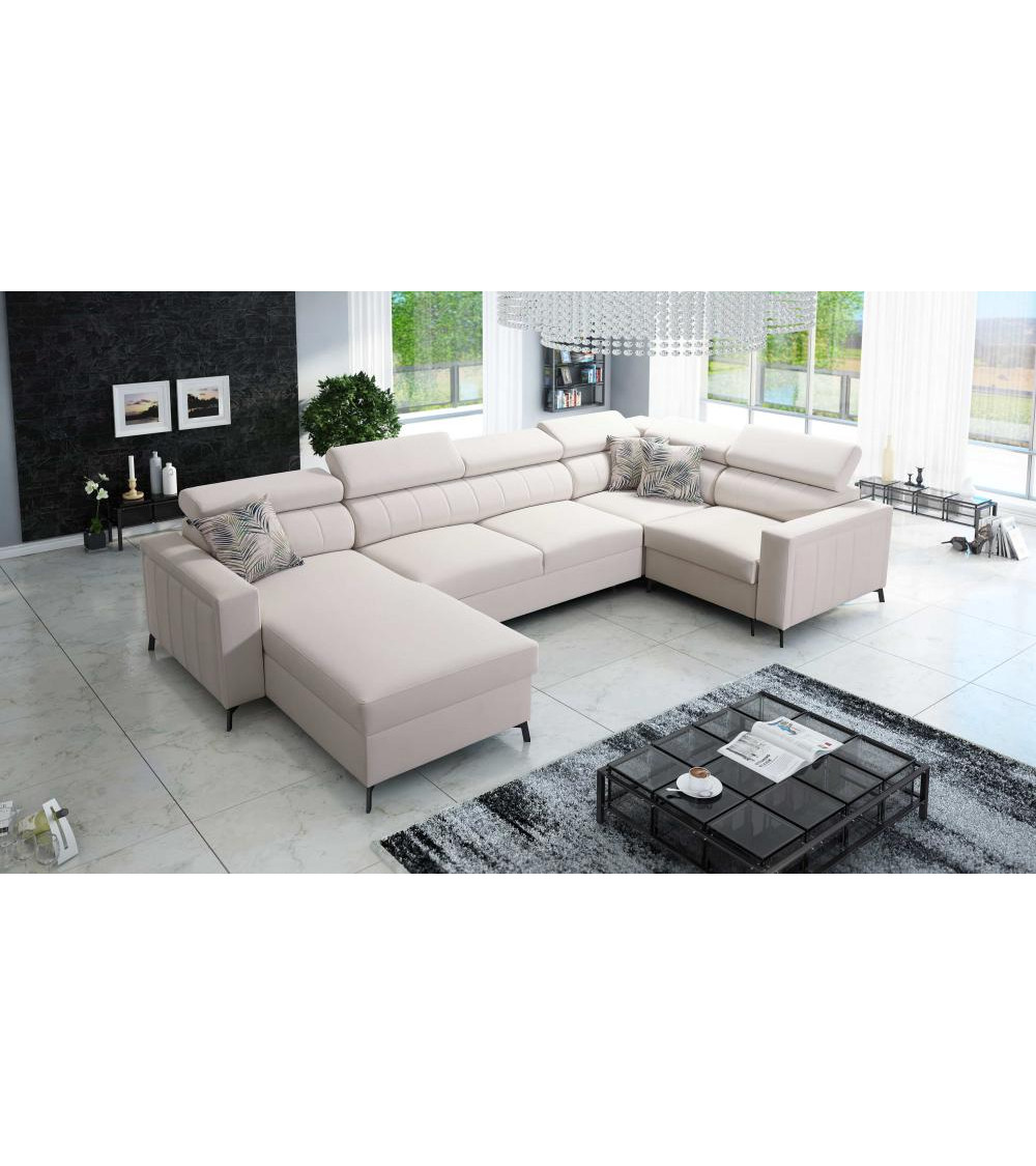 Canapé d'angle convertible ANDRE 202 x 85 cm en plusieurs couleurs