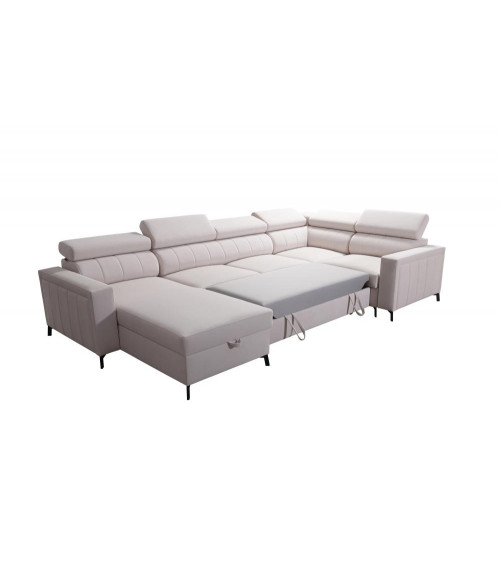 Canapé d'angle convertible ANDRE 202 x 85 cm en plusieurs couleurs