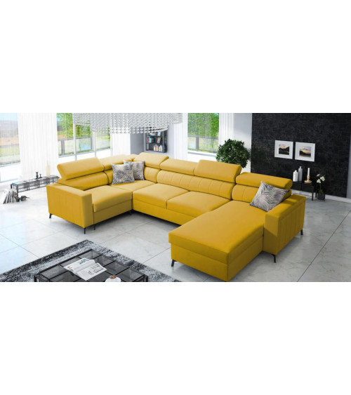 Canapé d'angle convertible ANDRE 202 x 85 cm en plusieurs couleurs