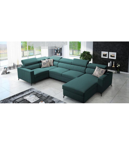 Canapé d'angle convertible ANDRE 202 x 85 cm en plusieurs couleurs