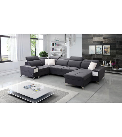 Canapé d'angle convertible ANDRE 202 x 85 cm en plusieurs couleurs