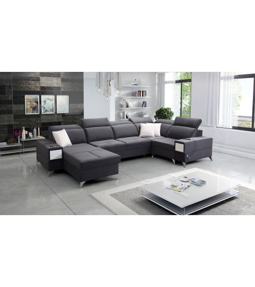 Canapé d'angle convertible ANDRE 202 x 85 cm en plusieurs couleurs