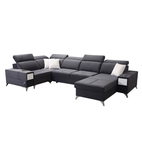 Canapé d'angle convertible DEUS IV 364 x 204 x 184 cm en plusieurs couleurs