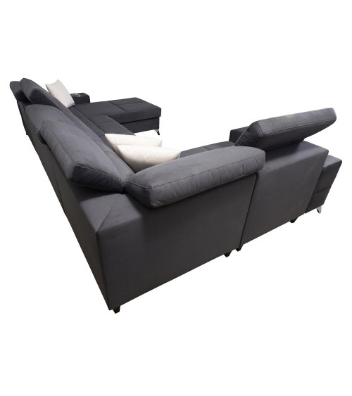 Canapé d'angle convertible DEUS IV 364 x 204 x 184 cm en plusieurs couleurs